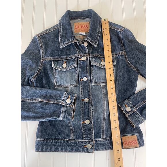 Vintage Guess Medium Wash Jean Denim Jacket - Size Women's Small - Picture 4 of 7